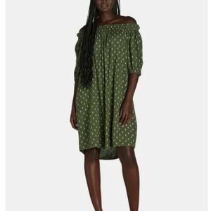 Time and Tru women’s smocked neck off the shoulder dress